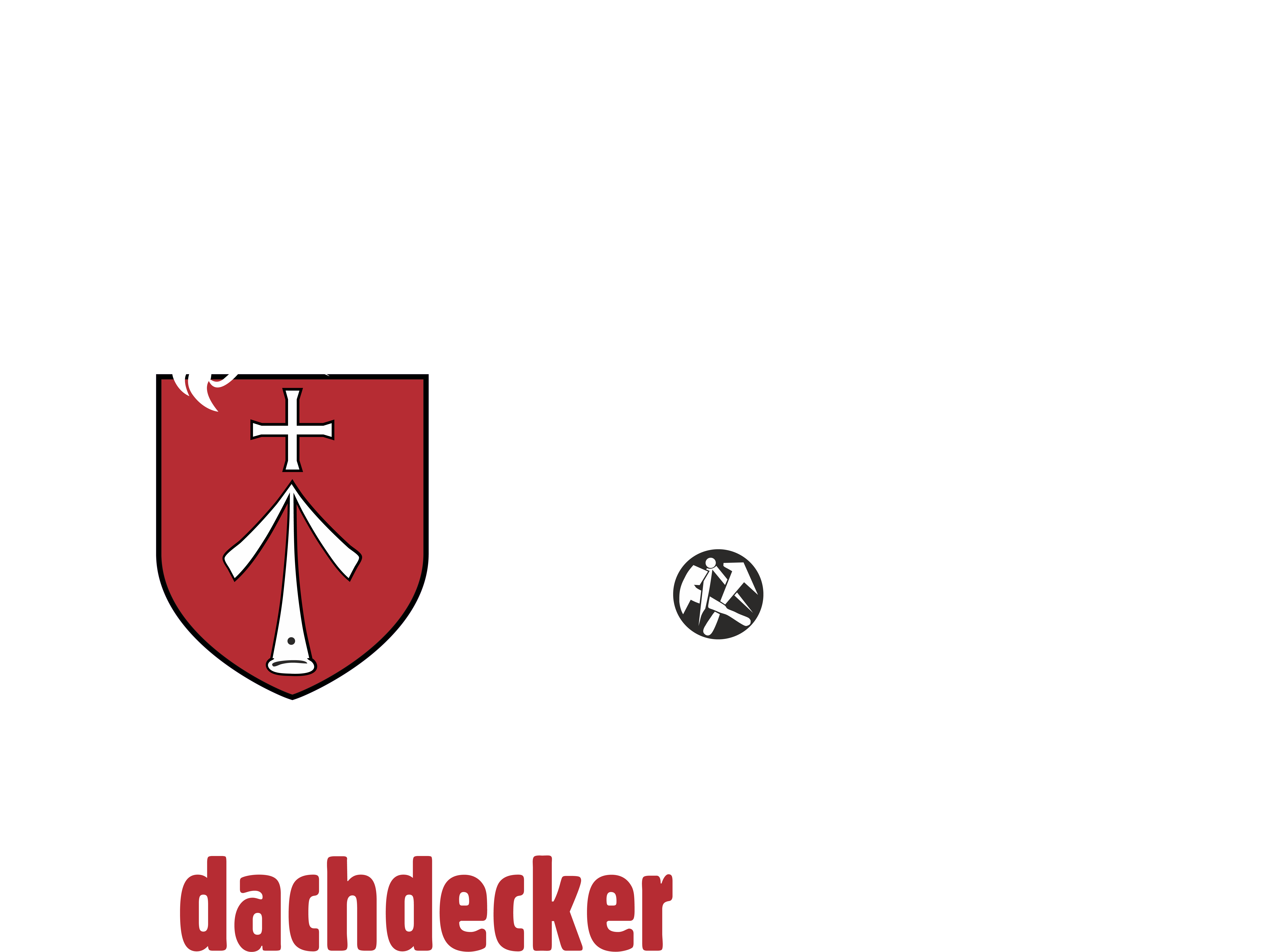 Unternehmenslogo mit Greif und Stralsunder Wappen Dachdecker-Logo mit Greif und Stadtwappen